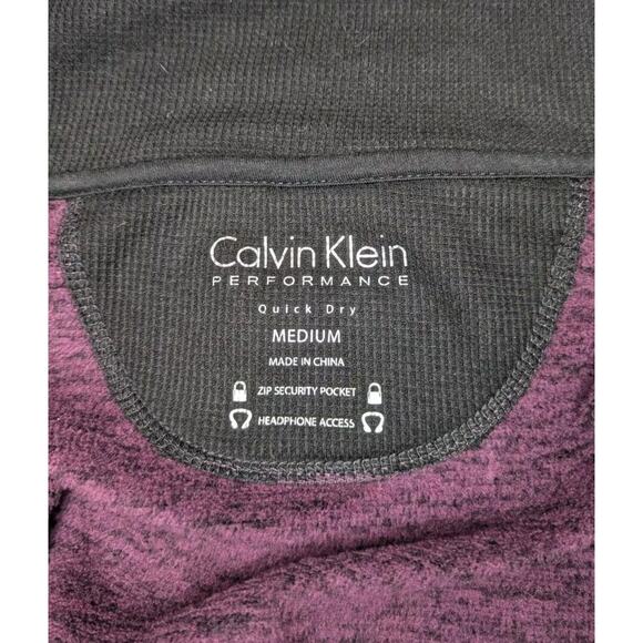 Calvin Klein Performance Maroon Quick Dry Full Zip Fleece Jacket Size M - Picture 8 of 9